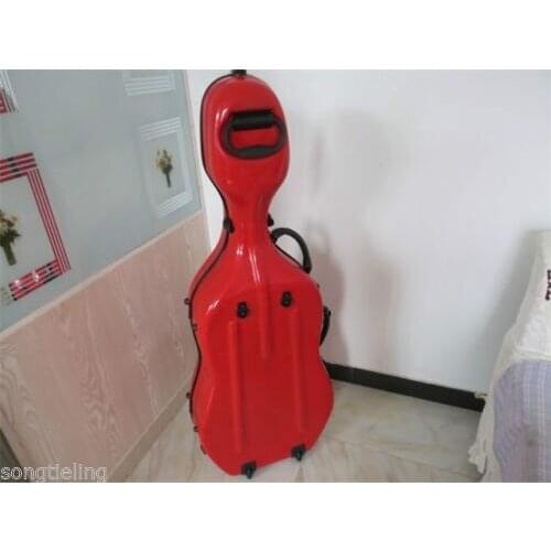 Best red fiberglass 3/4 cello hard case w/ wheells
