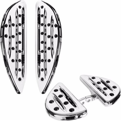 Motorcycle Foot Pegs Chrome CNC Shallow Cut Male Foot peg Footrest Driver Stretched Floorboards For Harley Softail Dyna FLSTF