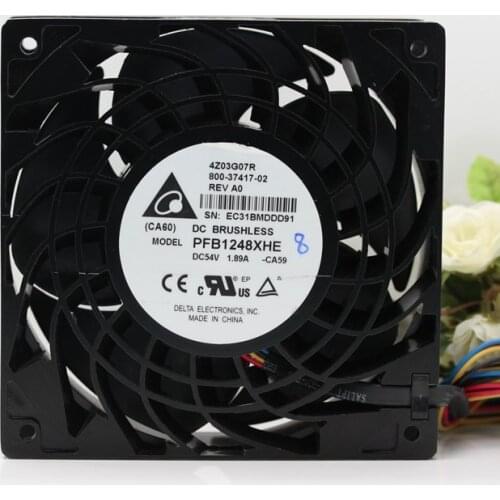 New for delta PFB1248XHE 12038 12cm DC 54V(48V) 1.92A dual ball bearing powerful inverter server metal frame axial cooling fan