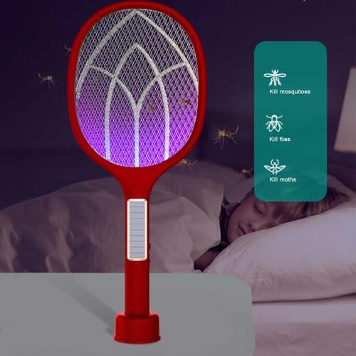 New Electric Insect Racket Swatter Zapper USB 1200mAh Rechargeable Mosquito Swatter Kill Fly Bug Zapper Killer Trap
