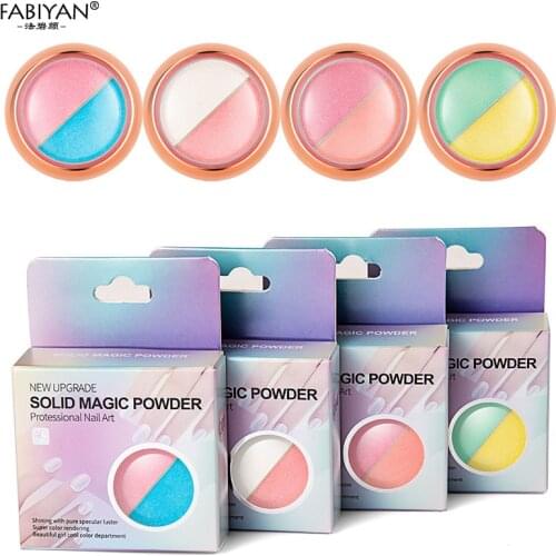 Transparent Chameleon Pigment Dust Holo Nail Art Solid Aurora Powder Glitter Shiny Decoration Two Colors 1 Box