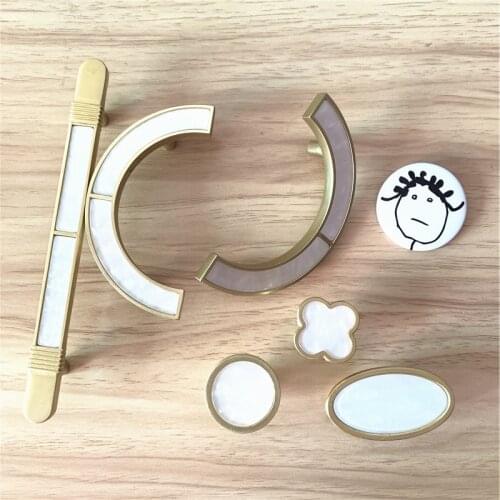 Nordic Style Zinc Alloy Knob inlaid with Shell lilke Handle Cabinet Hardware Door Pull Furniture Accessories