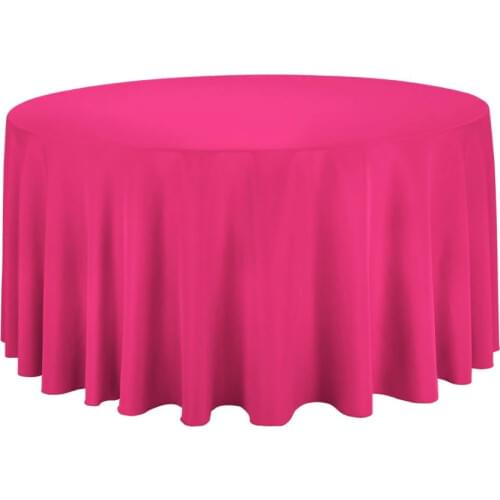 10Pcs Fuchsia Round 108" Polyester Tablecloth For Wedding Party Banquet Decoration Hotel Supplies Free Shipping