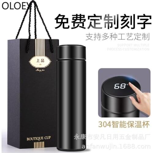 LED Black Outdoor Thermos Bottle Temperature Display Smart Stainless of Stainless Steel Vacuum Flask Termos Insulated Cup Custom