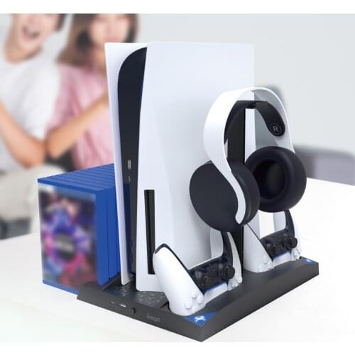 For Ps5 Host Console Universal Multi-functional Cooling Base With Earphone Storage Rack P5 Handle Double Charging Storage Rack