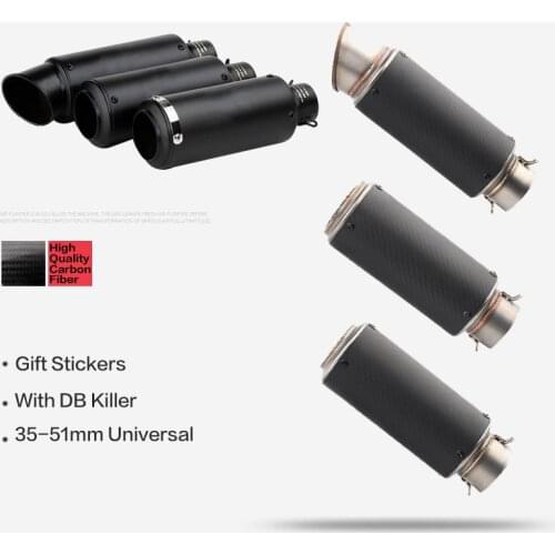 Zengjianmotoo Free Shipping 51mm 60mm Motorcycle Black Exhaust Muffler Pipe Escape Moto For KTM RC390 Suzuki MT07 Z1000 Tmax500