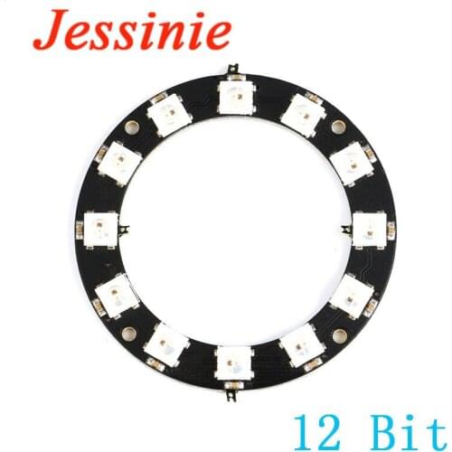 WS2812 5050 RGB LED Ring Lamp Light LED Integrated Drivers Development Board WS2812 Chip DC4-7V 12 Bits 1 8 16 24 Bit