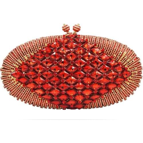 XIYUAN Flower Minaudiere Handbag Women Evening Clutches Bag Bridal Diamond Clutch purse Wedding Purse Metal Evening bag gift box