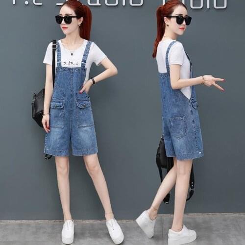 Women clothing denim fabric rompers summer overalls women playsuits suspenders shorts jeans women overalls summer rompers jeans