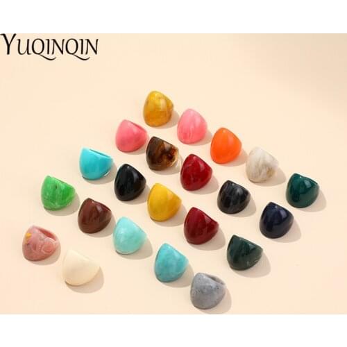 Hot Sale Fashion Big Resin Rings Women Design Acrylic Irregular Shape Ring Unique Punk Style Party Jewelry Gift Free Shipping