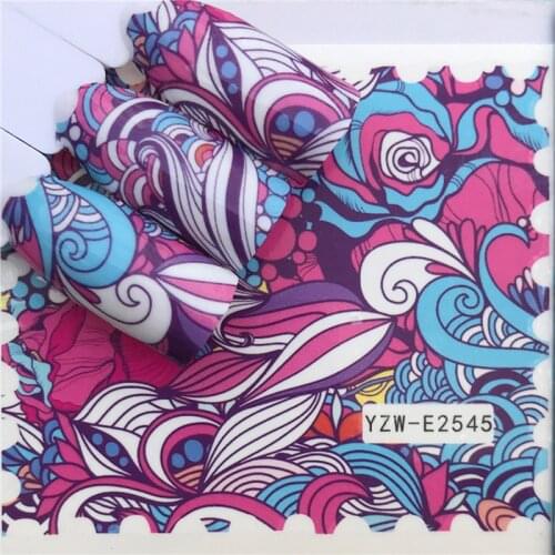 1 Sheet Nail Sticker Colorful Folk Flowers Water Decals Transfer Sliders Nail Art Decoration Tips Stickers Manicure Wraps Tools