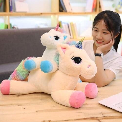 1pc 80cm Soft Unicorn Plush Toy Cute Animal Stuffed Plush Doll Soft Pillow Kids Toy Kawaii Figure Fluffy Gift For Children Girls