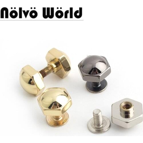50pcs 10pcs 10mm Copper Six Angle of screw head rivet screw for bags hardware,high quality rivets accessories