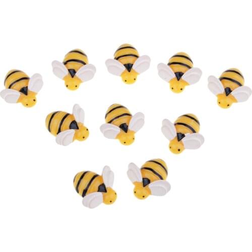 10pcs Bee Shape Resin Flatback Embellishment For Kids Crafts Handmade Toys