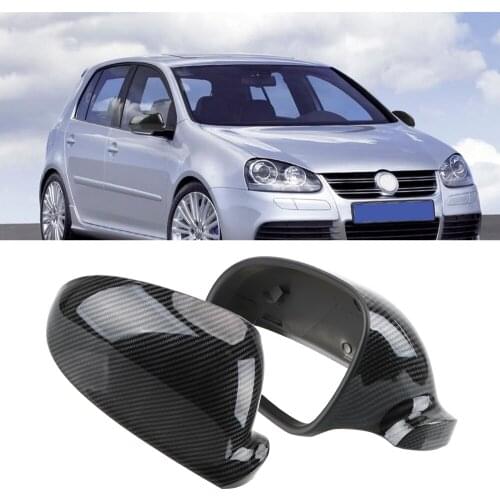 2pcs Car Accessories Side Wing Mirror Cover RearView Mirror Case Caps Carbon Fiber Spotlight for VW Golf 5 MK5 Jetta 2006-2011