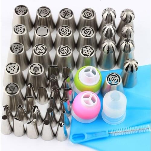 50Pcs Sphere Ball Icing Piping Pastry Cake Decorating Tool Nozzles Russian Icing Piping Party Tips Stainless Steel Cake Tools