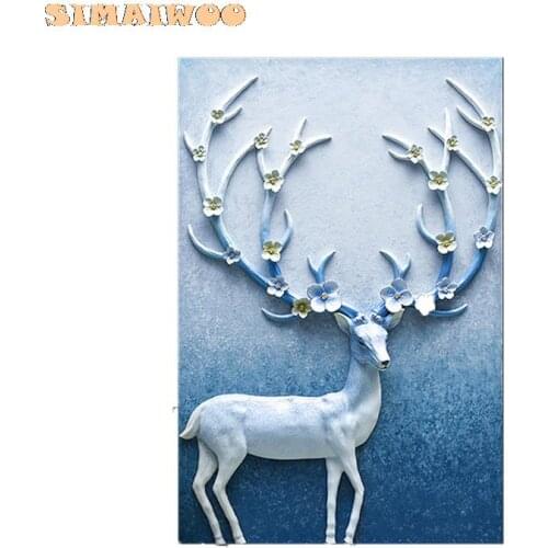 5D DIY Diamond Painting Sika Deer Animal Diamond Embroidery Full Cross Stitch Rhinestone Mosaic Home Decor Handmade Gift