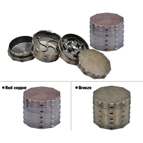 Smoke accesoires diameter 60mm 4-layer smoke grinder Lightning arc tooth zinc alloy smoke breaker