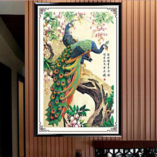 5d Diamond Mosaic Diy Diamond Painting Peacock Cross Stitch 2 Peacock Diamond Embroidery Patterns Rhinestone Adornment Picture