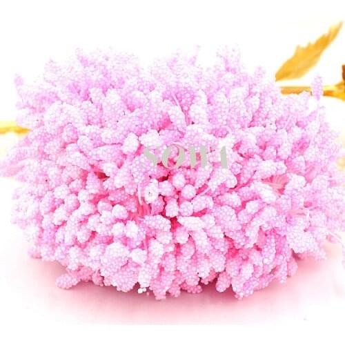 Free Shipping New Arrival 800pcs/Lot 5mm Light Pink color Double heads Foam Flower Stamen Pistil for Cake Decoration Craft DIY