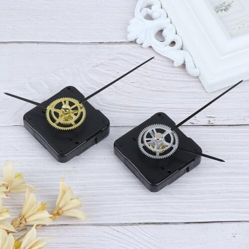 Gold Color Silent Wall Clock Mechanism Short Axis Quartz Clock Movement Metal Pointer