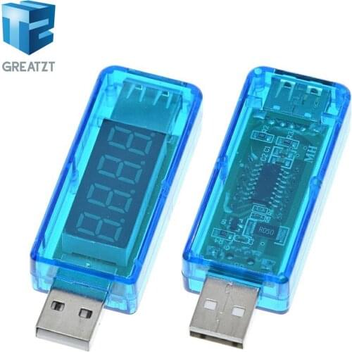 GREATZT Digital USB Mobile Power charging current voltage Tester Meter Mini USB charger doctor voltmeter ammeter Straight blue