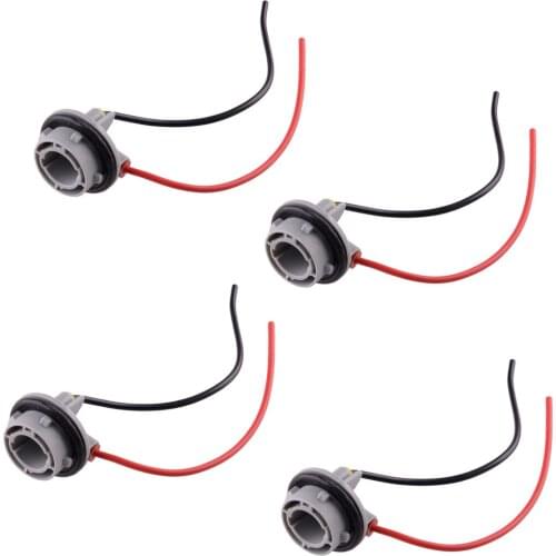 DC 12V 4Pcs Turn Signal Lights Female Socket Wiring Harness Plug Adapter Fit for blubs 1156 7506 7225 7527 BA15S S25 P21W 1073