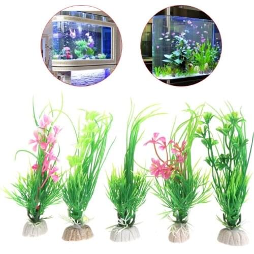 Design Artificial Plastic Aquarium Plants Grass Background FishTank Decoration