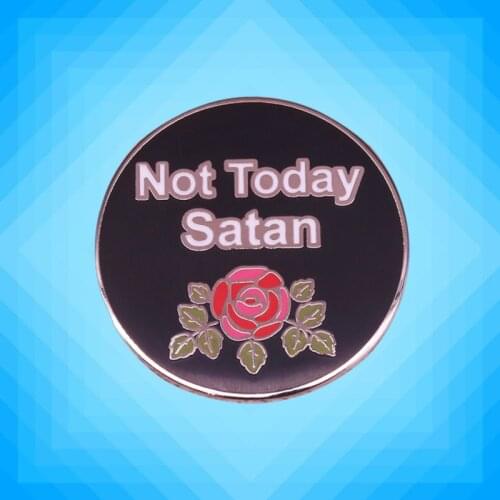 Drag Queen Not Today Satan Flower Enamel Brooch Pins Badge Lapel Pin Brooches Alloy Metal Fashion Jewelry Accessories