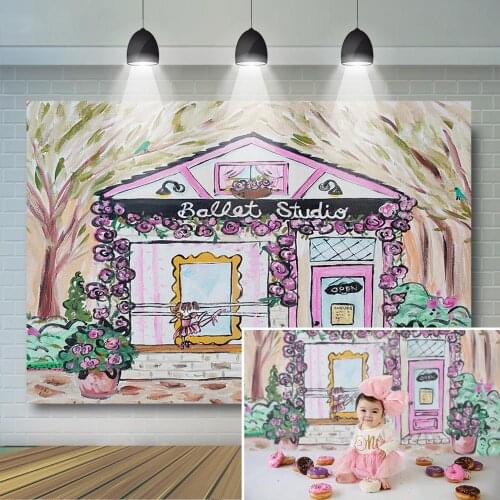 Ballet Theme Backdrop Newborn Girl Photo Background Birthday Party Children Kids Pink Toy Shop Cake Smash Decorations Supplies