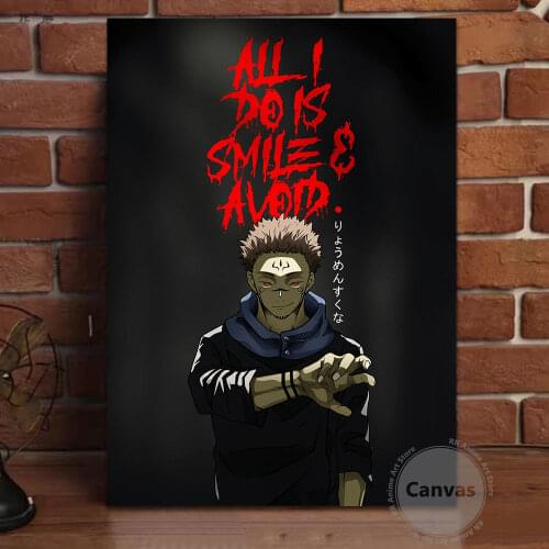 Canvas Anime Sukuna Jujutsu Kaisen Pictures Home Manga Decoration Paintings Poster HD Prints Wall Art Modular Living Room