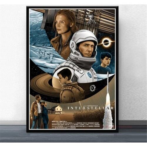 Interstellar Poster Classic Sci-fi Movie Posters Wall Art Canvas Pictures for Modern Home Living Room Decoration