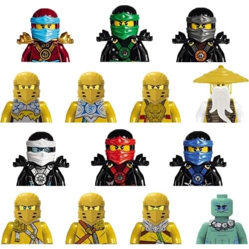 Mini Ninja Figures Building Block Japan Cartoon Movie Ninjaes Masters Doll Figurines Accessory Weapon Bricks Toys Children Gifts