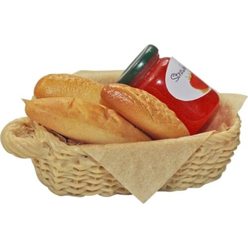 1:12 Girls Dolls Food Small Bread Basket Set Dollhouse Toys For Children
