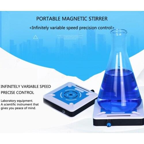 220V Portable Magnetic Stirrer Hotplate 85x85mm, 0-2500RPM,1L, Stepless Speed Regulation Magnetic Mixer Plate for Laboratory