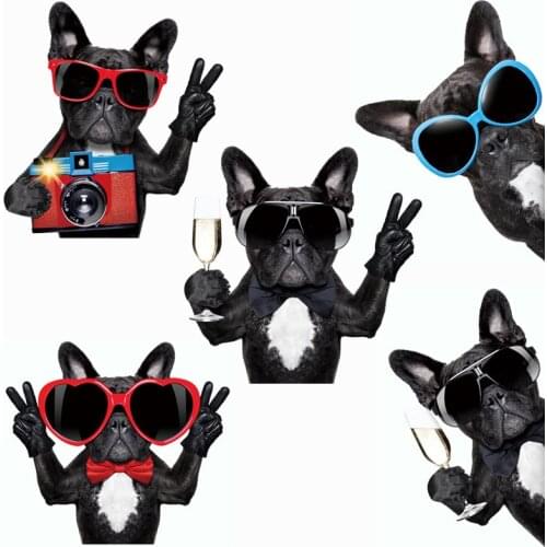 Music Dog Iron-on Transfers Cute Patches For Clothing Vinyl Thermo Stickers Applique Diy Thermotransfer Stripes On Clothes Set