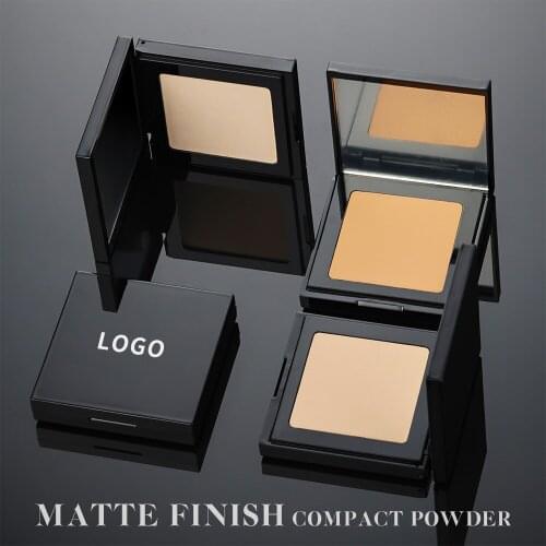 Natural Matte Powder Foundation with Mirror & Puff Face Makeup Concealer Nude Compact Pressed Powder Foundation Wholesale