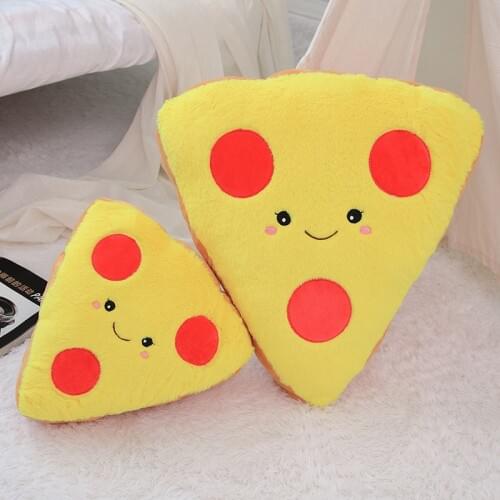 Golden Pizza Food Plush Toy Stuffed Lifelike Fuzzy Pizzas Snack Pillow Hand Warmer with Holes Plushie 30/45cm