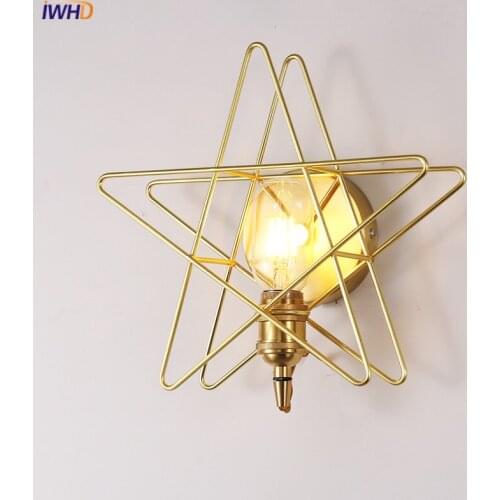 Nordic Brass Copper Wall Lamp Creative Wandlamp Modern Star LED Wall Light Fixtures For Home Lighting Bedside Arandela Luminaire