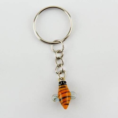 Bee Figured Glass Keychain