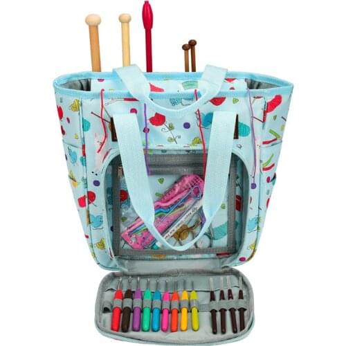 Knitting Bag DIY Household Portable Wool Crochet Hooks Needles storage bag Multifunctional Oxford cloth dustproof Organizer 2021