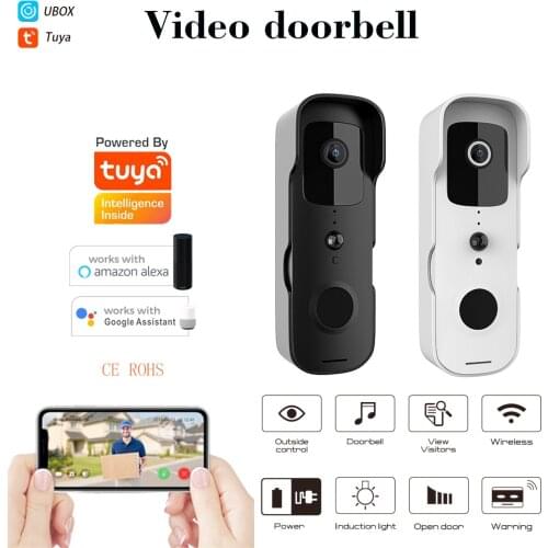 Tuya WiFi Smart Video Doorbell 1080P HD Peephole Viewer Wireless Visual Intercom Door Bell Support Google Alexa Security Monitor