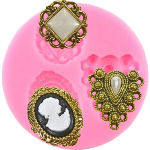 Vintage Jewelry Avatar Resin Silicone Mold Cake Border Chocolate Fondant Mould Cake Decorating Tools Polymer Clay Candy Molds