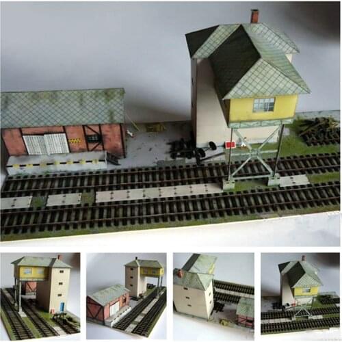 1:87 1:64 1:72 1:76 Military Scene Series of German Railway Station Building 3D Paper Model Educational Toy