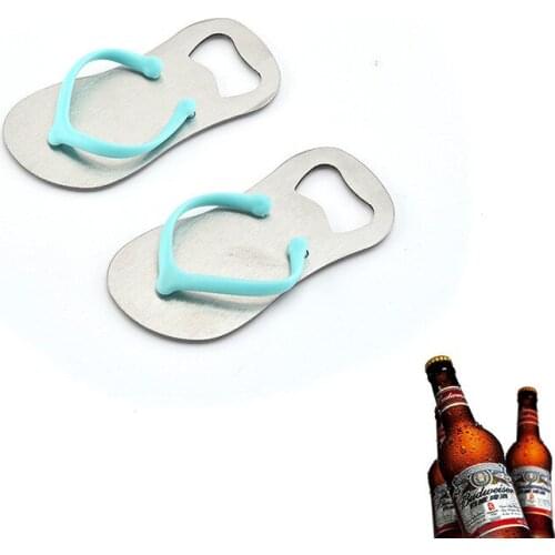 1Pcs Beach Flip Flops Opener Stainless Steel portable Shoes Soda Beer Bottle Corkscrew Party Gift Gadgets Household Kitchen Tool