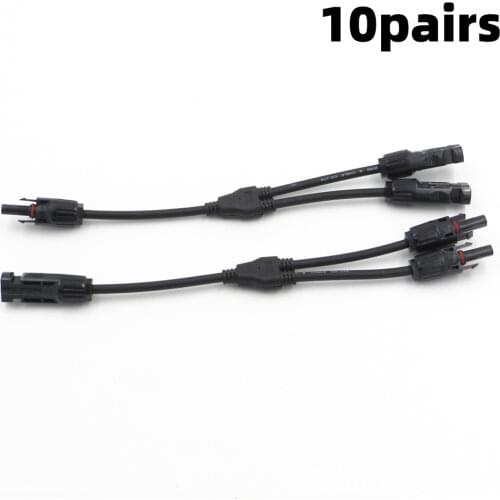 1Pair x PV Y Branch parallel connection 30A 1000V Electrical PV-Y Connector Photovoltaic 2pcs solar Panel Cable Wire Connect