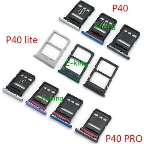 10pcs Sim Tray Holder For Huawei P40 Pro P40 Lite SIM Card Tray Slot Holder Adapter Socket Repair Parts
