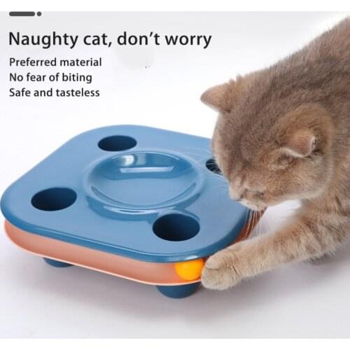 2 In 1 Cat Bowl Interactive Toy Teasing Crazy Game Cats Tower Tracks Disc Toys Cat Scratching Device Dig Out Food Pots Cat Toy