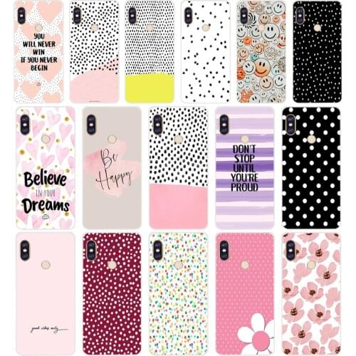 348FG Polka Dots Soft Silicone Tpu Cover phone Case for xiaomi redmi 5A 8 8A 5Plus note 5 5A 8 8t Pro