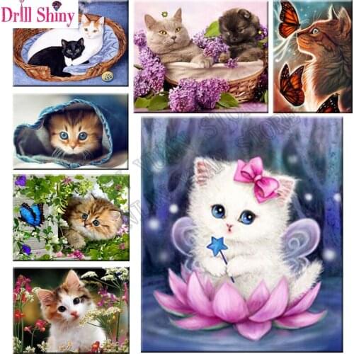 5D,Floral cat,Diamond embroidery sale,Full,square,Diamond Painting,Cross-Stitch,Mosaic,Needlwork,Pictures of rhinestones,AF155
